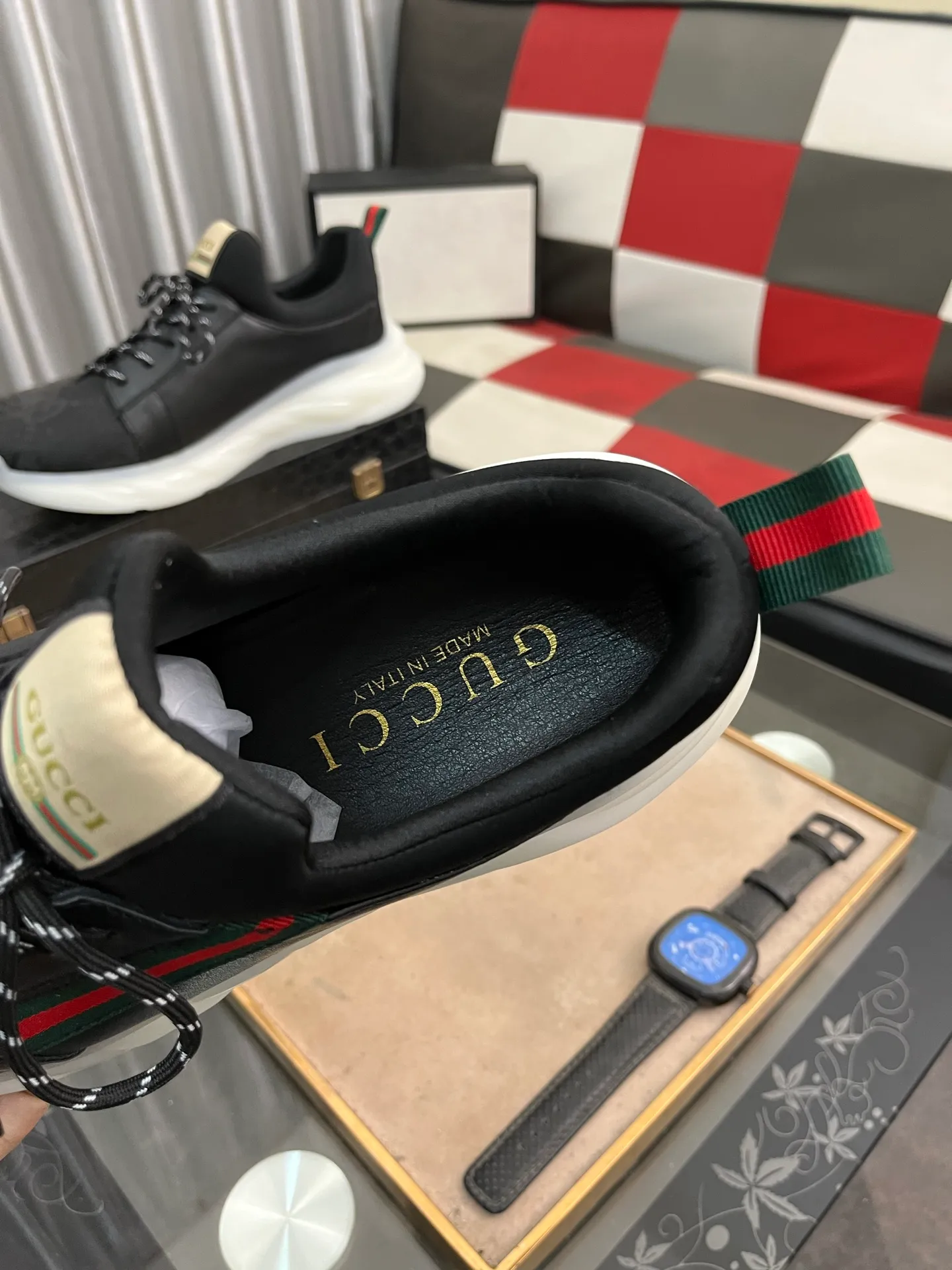 Men's shoes 💰440⌚️⌚️[GUCCI] The latest trendy men's casual shoes, the fabric is made of embossed cowhide imported from Italy, comfortable sheepskin lining + feet, the original outsole is wear-resistant and non-slip, high-level version, size: 38-442️⃣Colors available